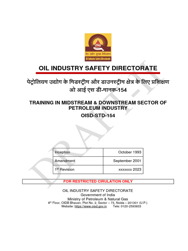 Oil Industry Safety Directorate Training in Midstream & Downstream