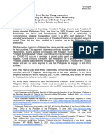 Revisiting The Ph-China Relationship of Comprehensive Strategic Cooperation