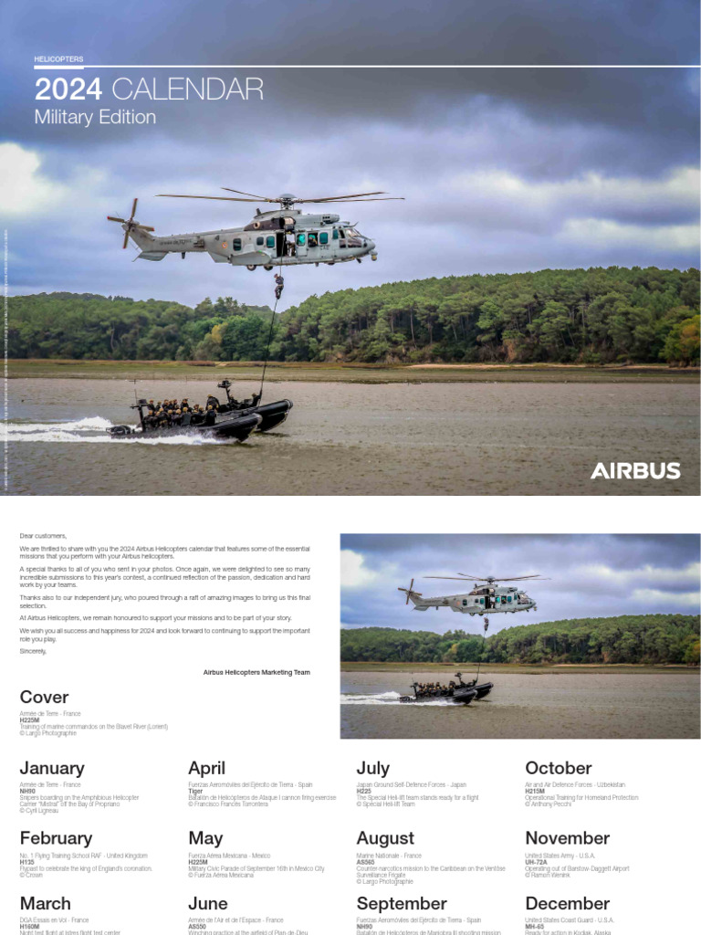 Airbus 2024 CalendarMilitary PDF
