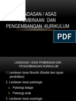 Landasan, Asas Pengembangan Kurikulum