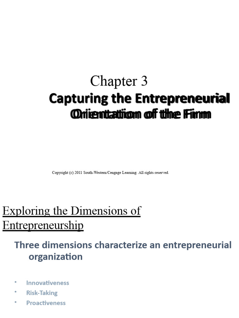 Lecture 3 Capturing The Entrepreneurial Orientation of The Firm | PDF ...