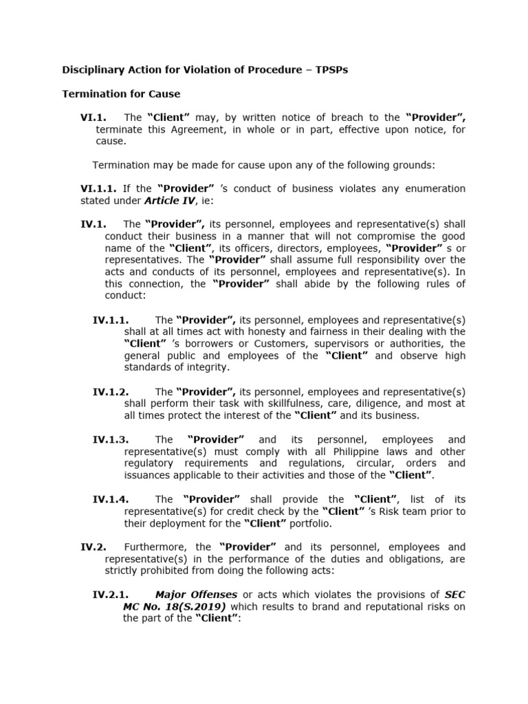 Disciplinary Actions for Provider Violations | PDF | Lawsuit | Profanity