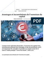 Avantages Et Inconvénients de L'ouverture Du Capital, Guide de Levée de Fonds - Les Echos Executives