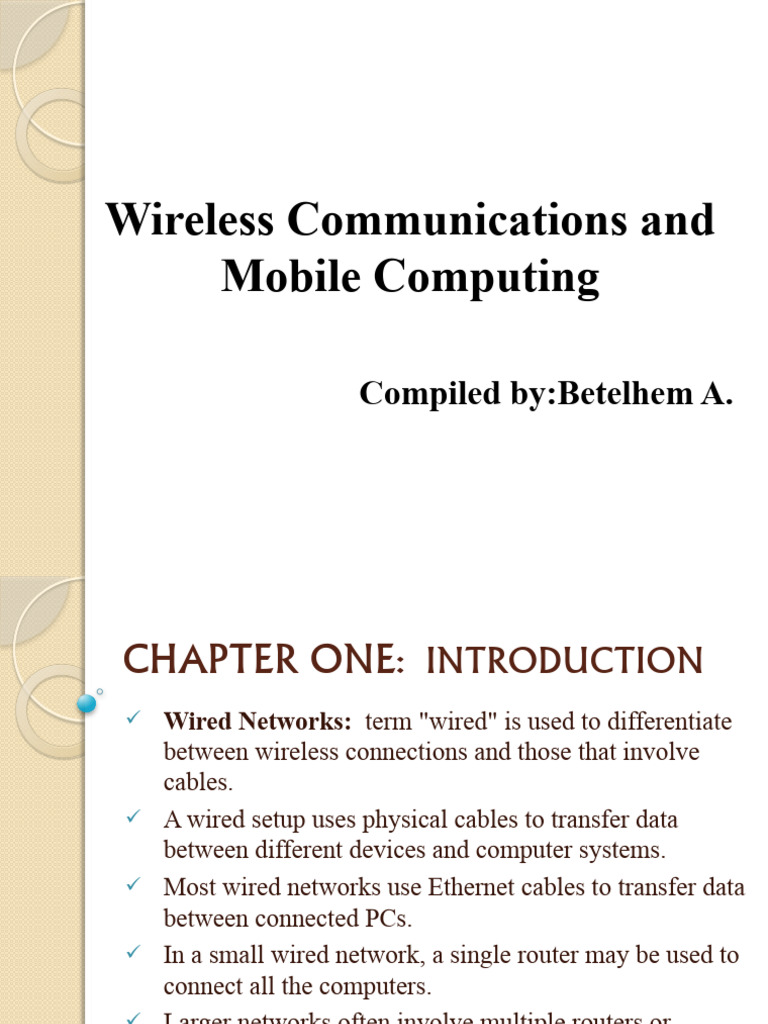 WCMC Chapter 1 - Introduction | PDF | Computer Network | Wireless