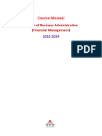 Course Manual MBA (Financial Management) 2022 - 2024