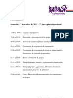 Programa de La Primera Plenaria Nacional de Kuña Pyrenda (Octubre 2011)