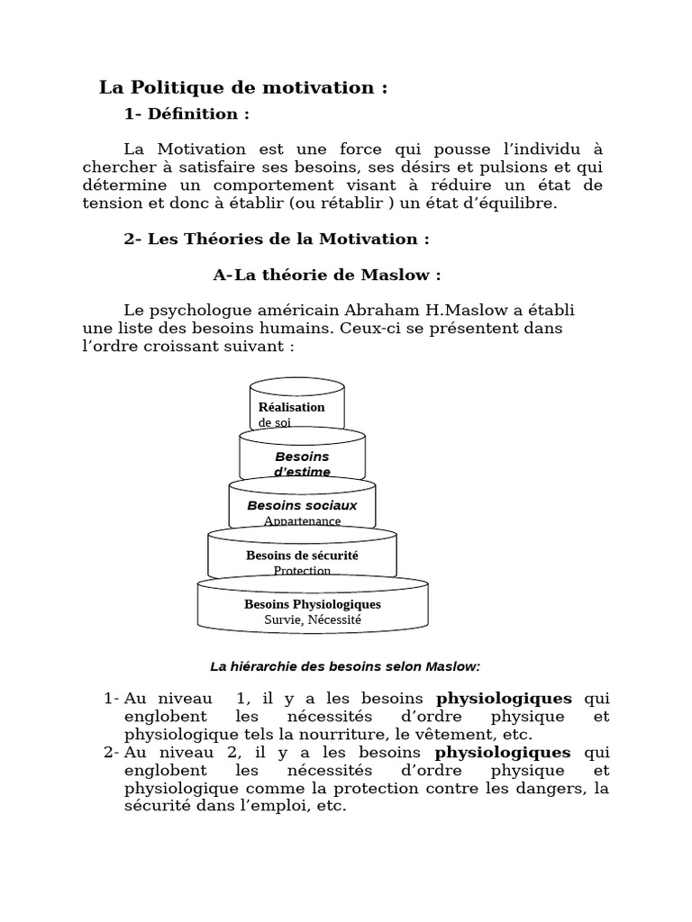 Politique de motivation et théories clés | PDF | Motivation | Motivant