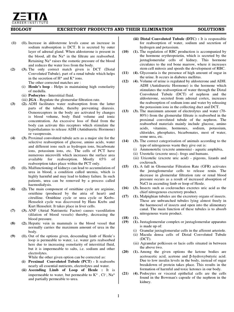 Excretory Products And Their Elimination Pdf Kidney Endocrine System
