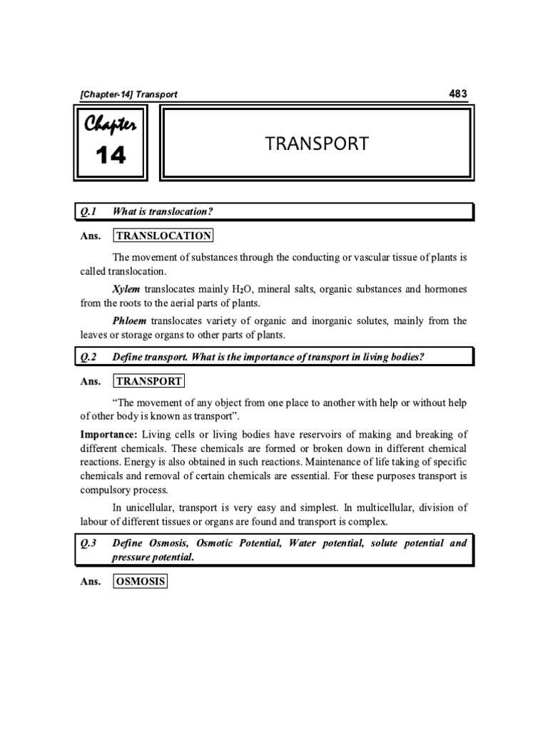 11th Biology Notes Chapter 14 | PDF