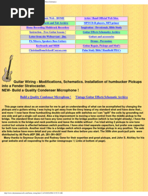 DIY - Guitar Wiring, Humbucking Pickups, Modifications, Guitar Effects Schematic