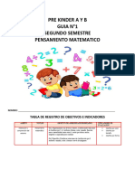 PRE KINDER 1 Segundo Semestre Matematicas