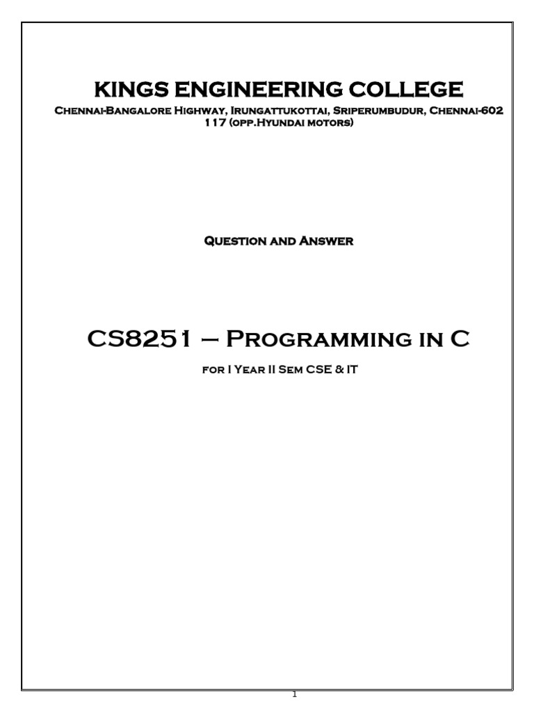 Program in C Notes | PDF | Computer Program | Programming