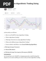 How To Learn Algorithmic Trading Using ChatGPT - by Hanane D. Medium