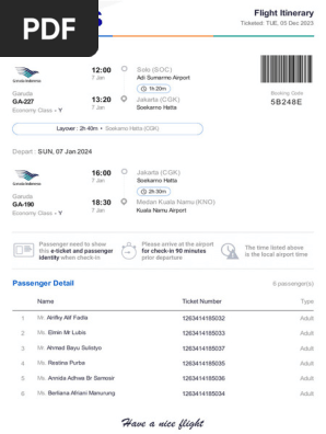 Flight Itinerary - 5B248E
