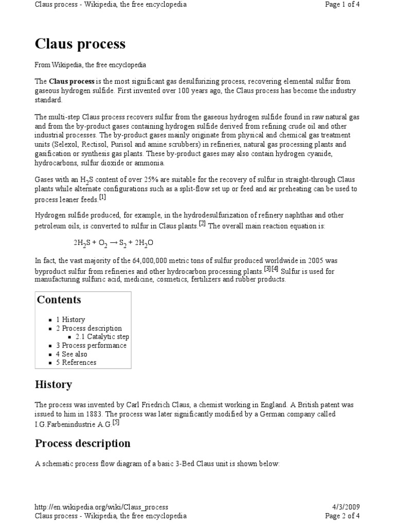 Claus Process | PDF | Chemical Processes | Industrial Gases