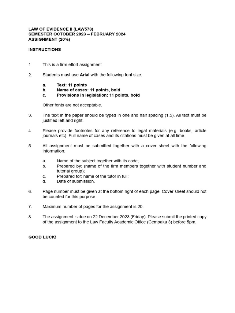 LAW578 - Assignment (December 2023) | PDF | Justice | Crime & Violence