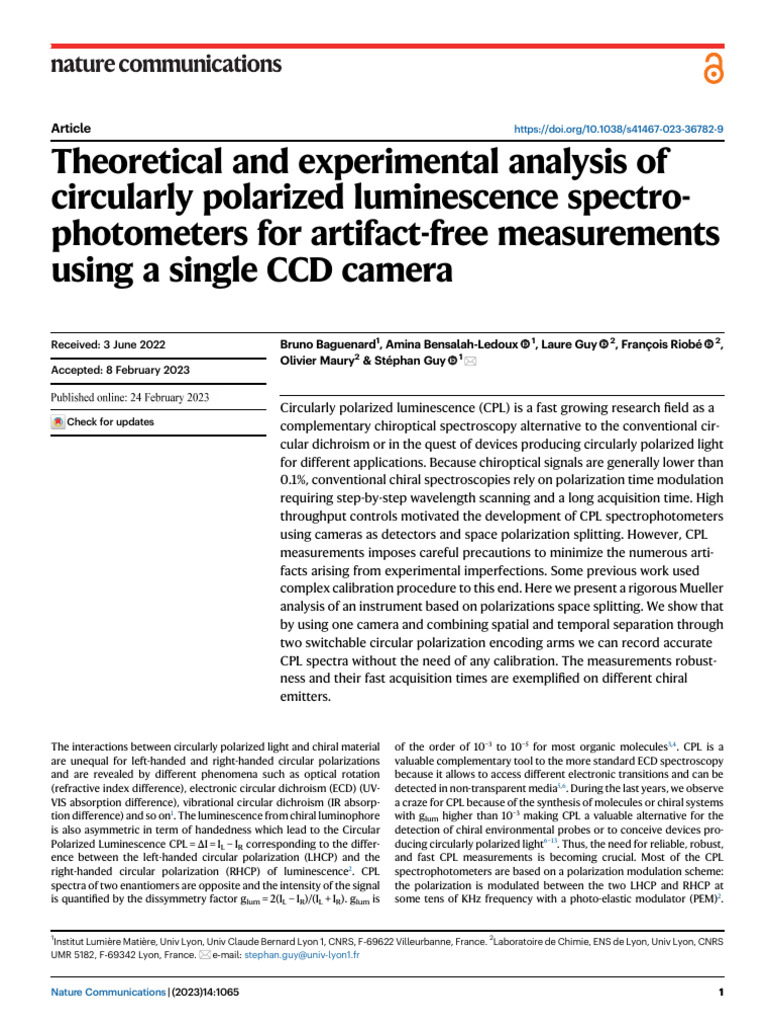 Fast CPL Spectra with Single CCD | PDF | Spectroscopy | Spectrophotometry
