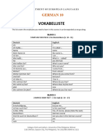 German 10-Vocabulary List