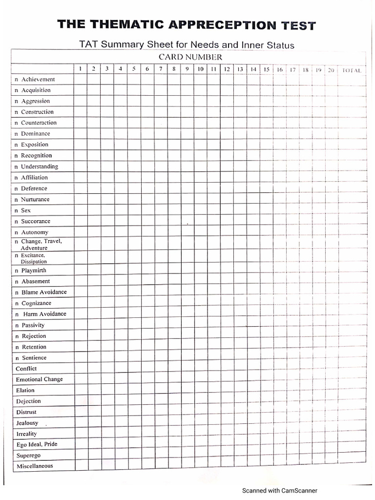 TAT Manual | PDF