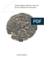 Unpublished Unique Serbian Medieval Coin Type With King On The Throne With Lion Heads