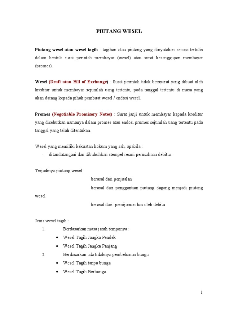 23+ Contoh Soal Penerbitan Wesel Tanpa Bunga Super Keren