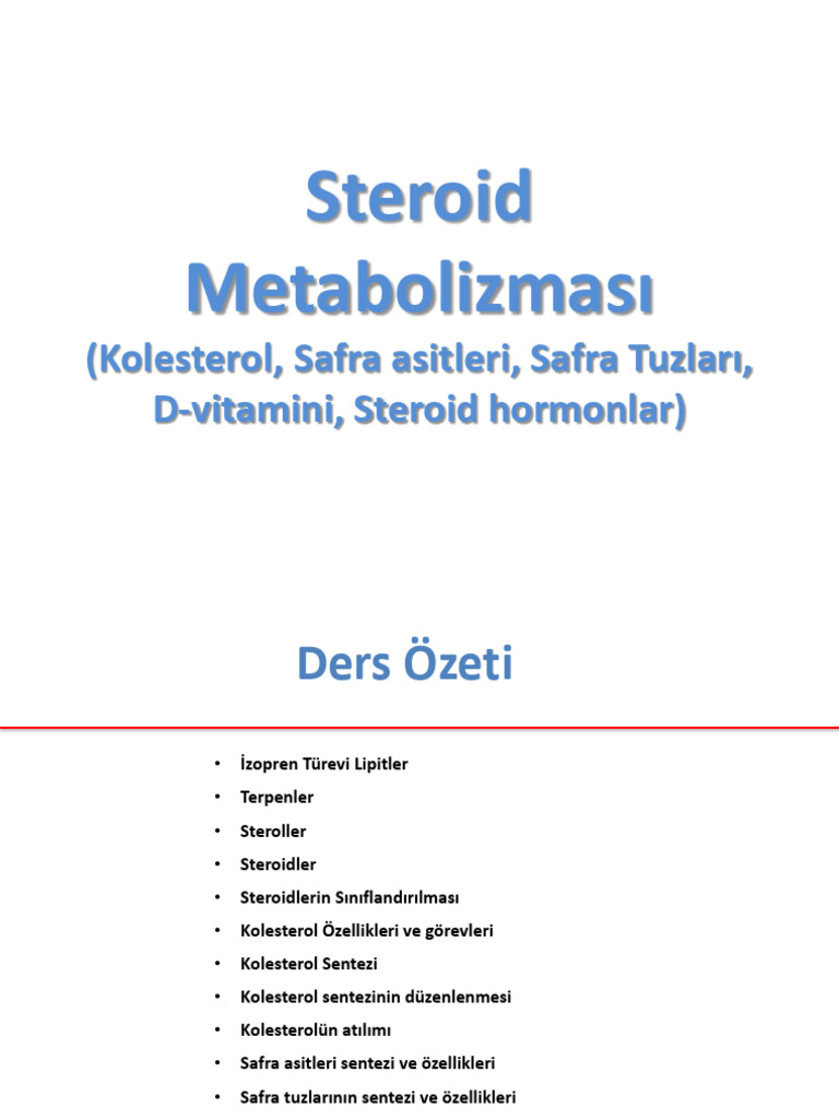 Hafta - Kolesterol Metabolizması - 31.03.2023 | PDF