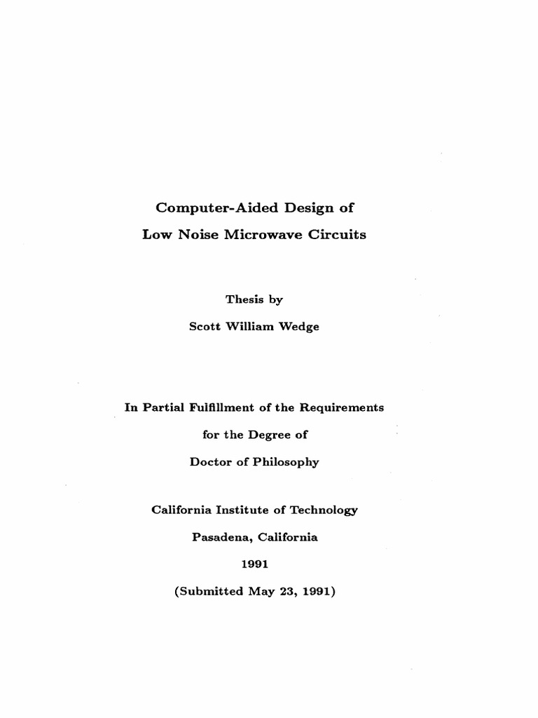 1991 - Computer Aided Design of Low Noise Microwave Circuits | PDF