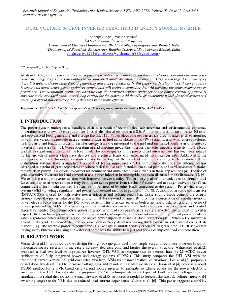 Hybrid Energy Source Inverter Design | PDF | Technology & Engineering
