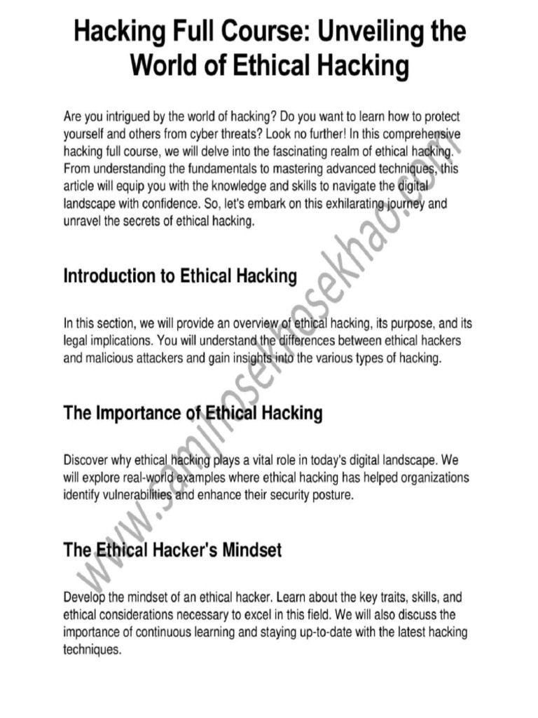 Hacking full course pdf