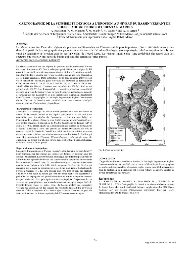 Sensibilité des sols à l'érosion au Maroc | PDF | Relief ...