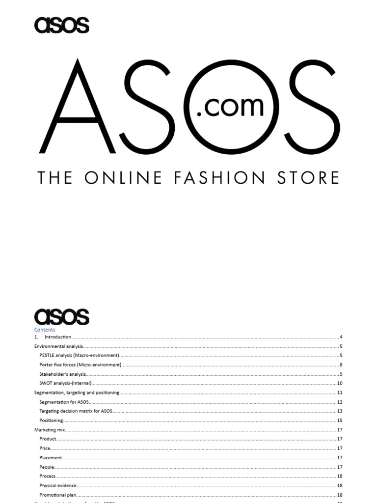 ASOS Marketing Strategy and Analysis | PDF | Business | Finance & Money ...