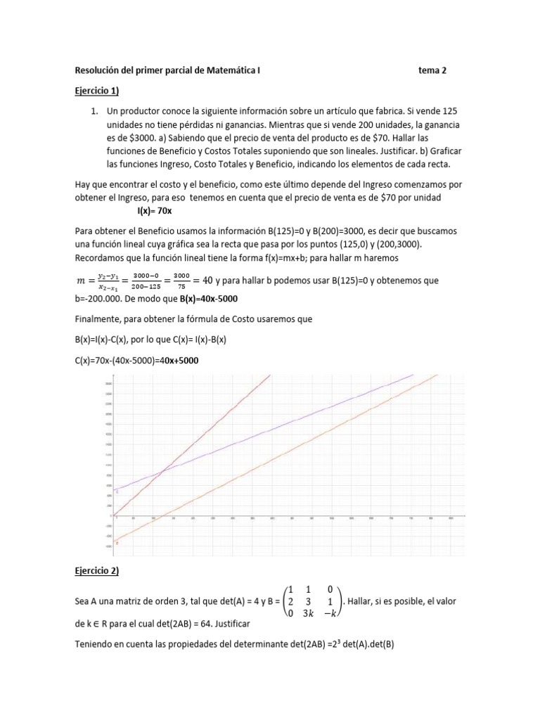 Resolucion Del Primer Parcial de Matematica I Tema 2 2do Cuatri | PDF ...