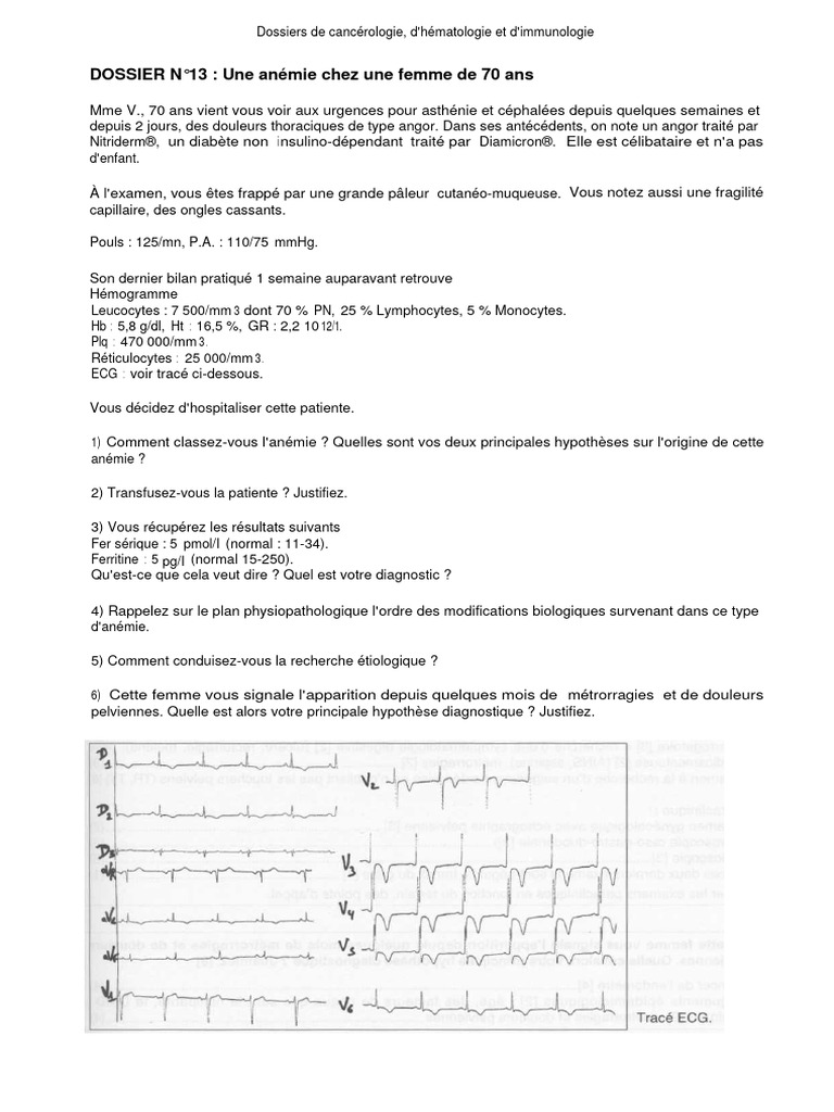 Dossiers 0013 | PDF | Anémie | Tissu biologique