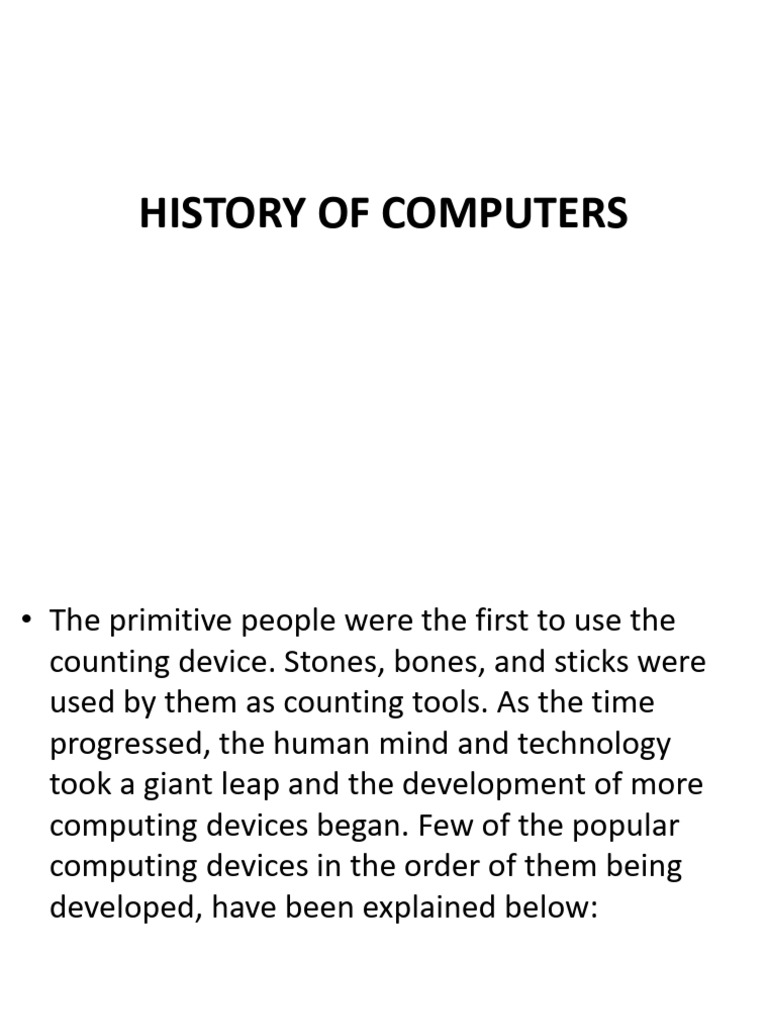 History of Computers PDF Machines Equipment