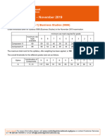 Grade Thresholds - November 2019: Cambridge IGCSE (9-1) Business Studies (0986)