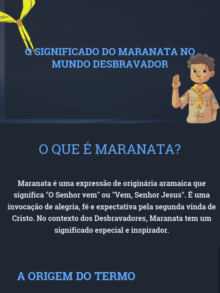 Significado de Maranata para Desbravadores | PDF | Religião e ...