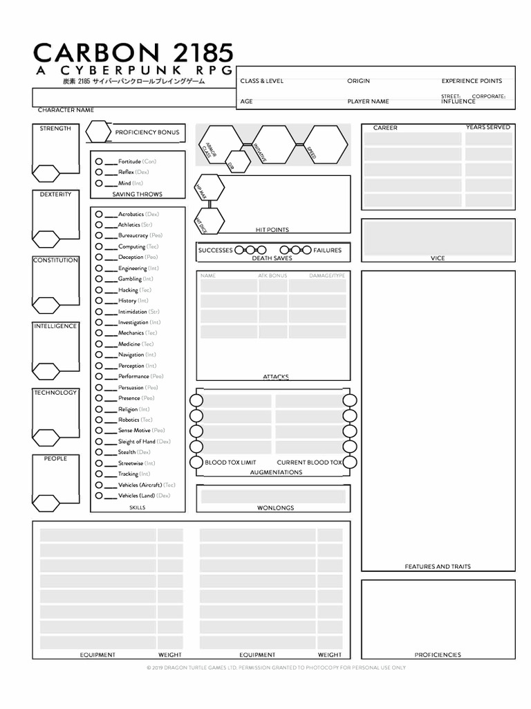 Carbon 2185 character sheet pdf