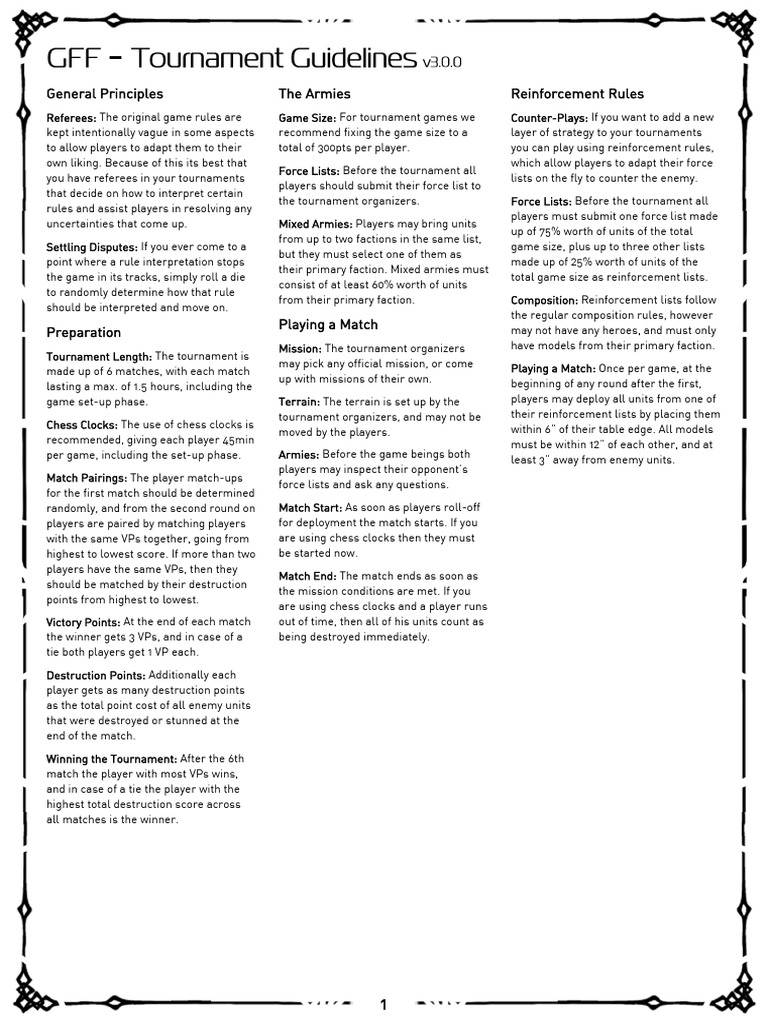 Tournament Guidelines v3.0.0 | PDF | Sports | Gaming