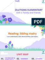 Solutions Elementary - Unit 1D - Family and Friends (Reading)