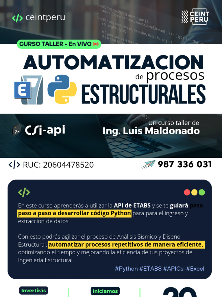 Curso de Automatización en ETABS | PDF | Ingeniería de software ...