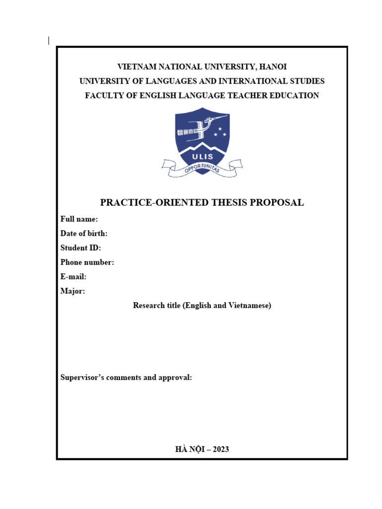 Practice-Oriented Thesis Proposal | PDF | Analysis | Data