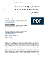Proceso Inferencial Léxico y Explicativo en Estudiantes Universitarios - Diagnóstico