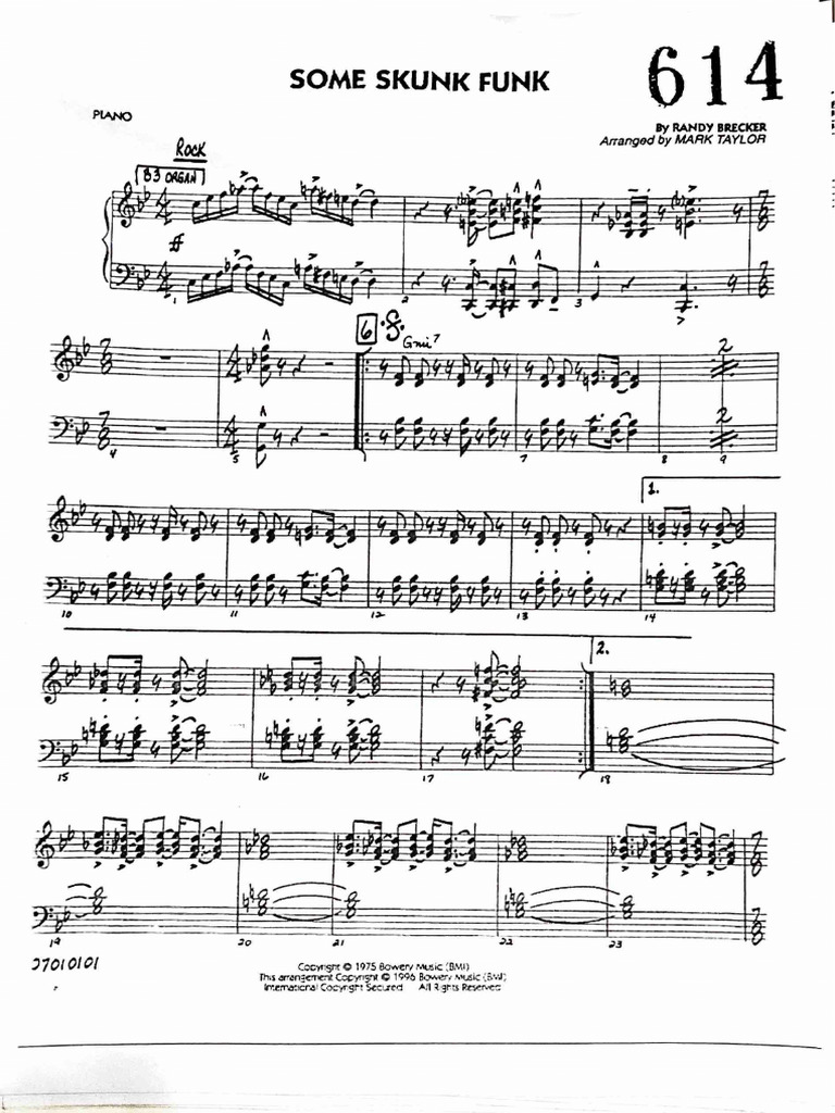 Some Skunk Funk (Piano) | PDF