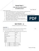 Maths ICSE Sample Papers