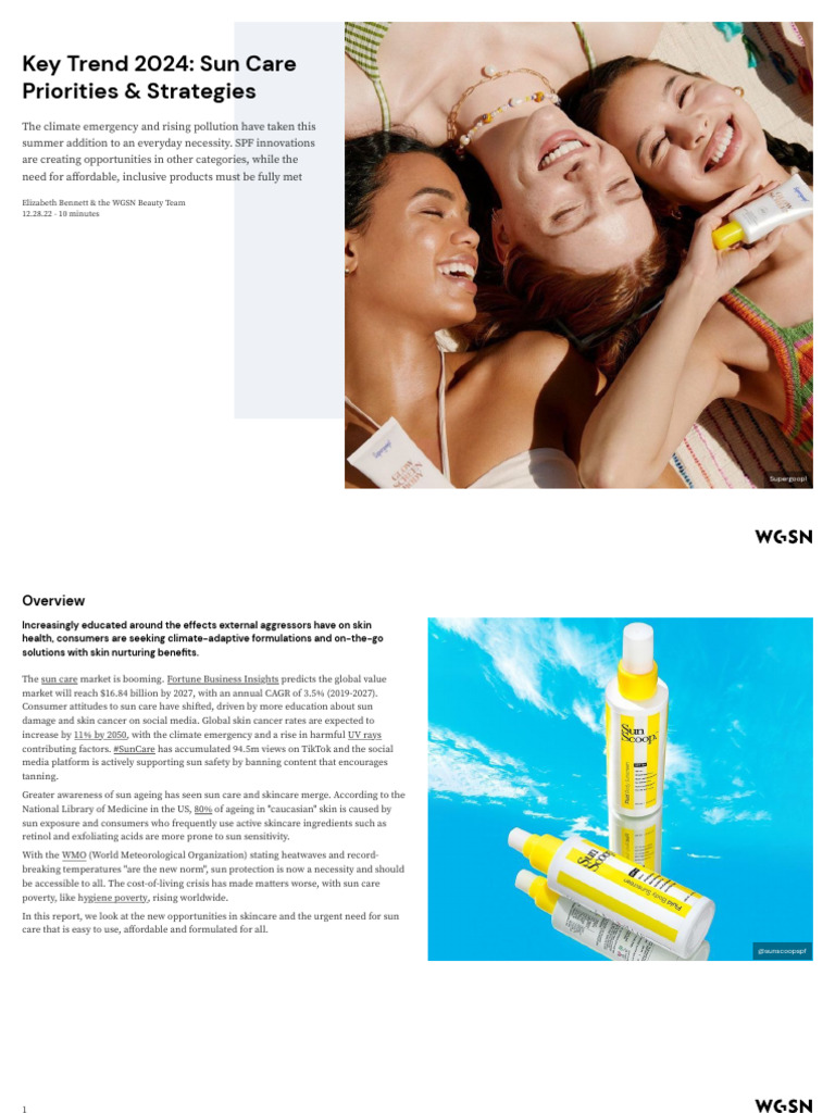 Key Trend 2024 Sun Care Priorities Strategies en | PDF | Sunscreen ...