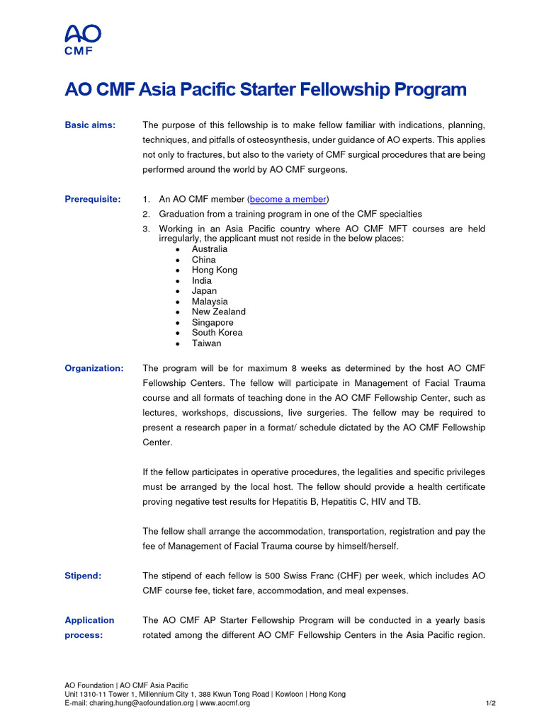 Guideline Starter Fellowship Program V2 Pdf Fellow Health Care