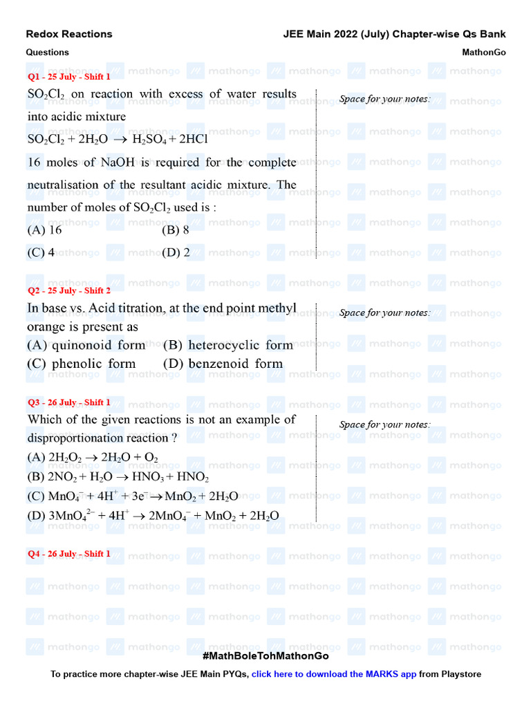 Redox Reactions | PDF