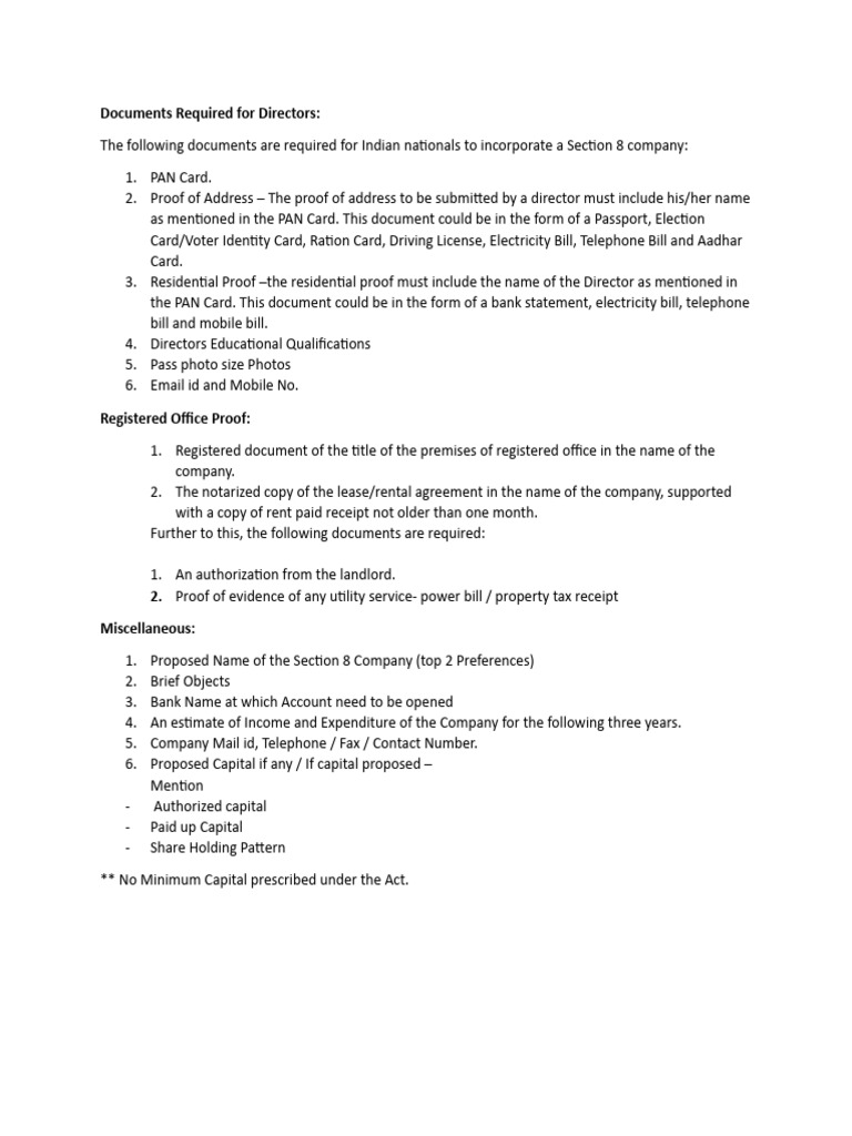 Section 8 Check List | PDF | Business | Law