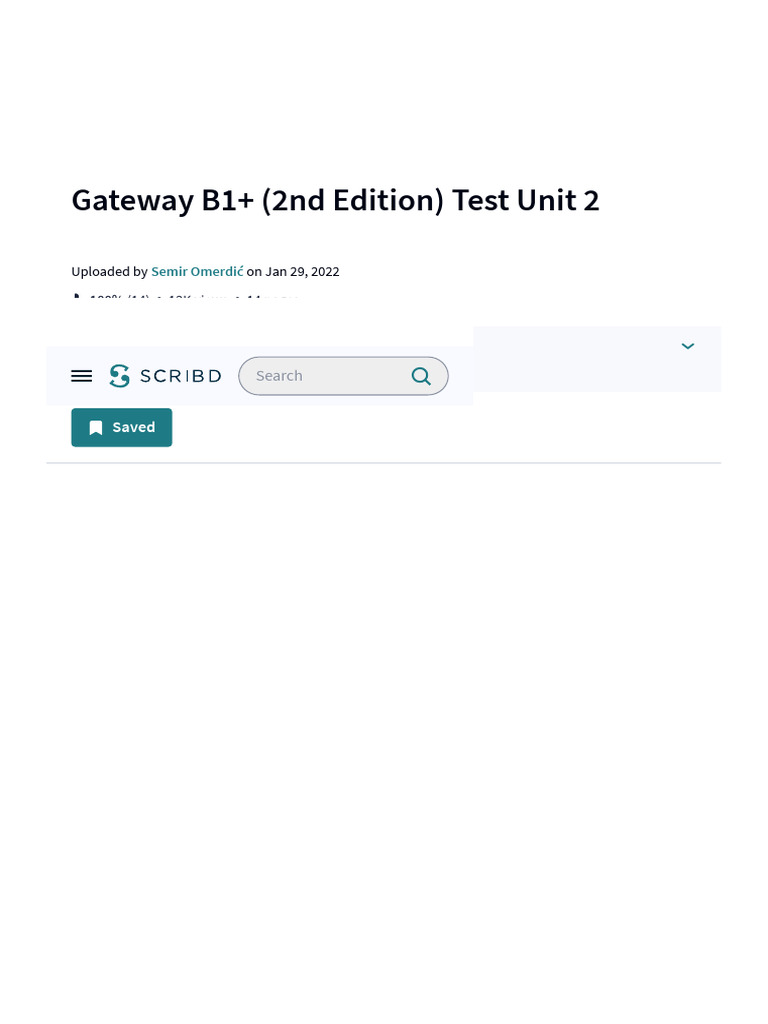 Gateway B1+ (2nd Edition) Test Unit 2 - PDF | PDF | Computers