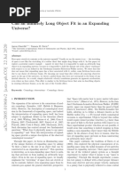 Can An Infinitely Long Object Fit in An Expanding Universe?: Doi: 10.1017/pas.2020.xxx